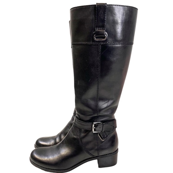 🎉 HP! ❤️ Bandolino Cazadora Black Leather Riding Boots - Picture 5 of 12
